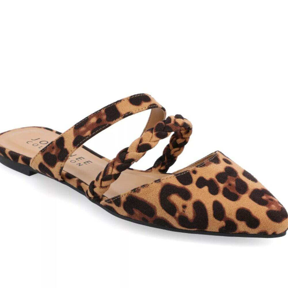 Journee Collection Olivea mules leopard print tan black - 7.5